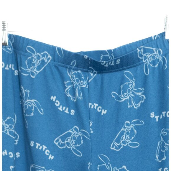Disney Stitch Size 2X Loungewear Blue Character Print Soft Jogger Pajama Pants - Picture 2 of 8